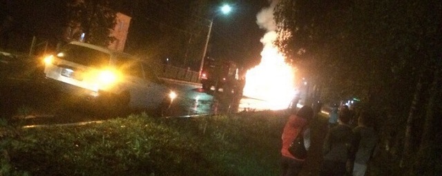 В Фурманове на ходу загорелся пассажирский автобус